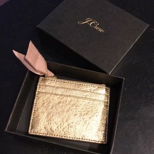 Gold J.Crew zip wallet